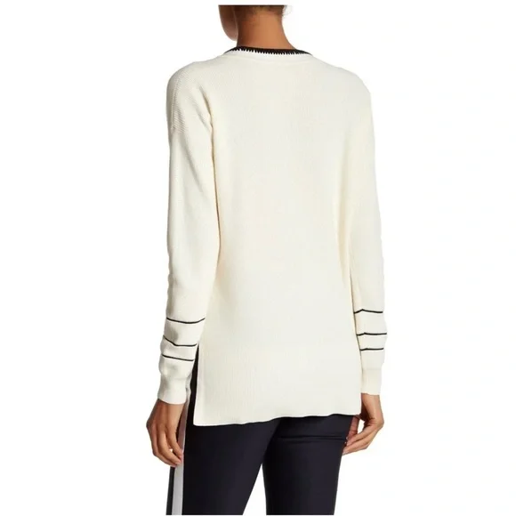 Derek Lam 10 Crosby Ivory Crochet Pipe Trim Pullover Sweater Cotton Cashmere - Picture 4 of 10